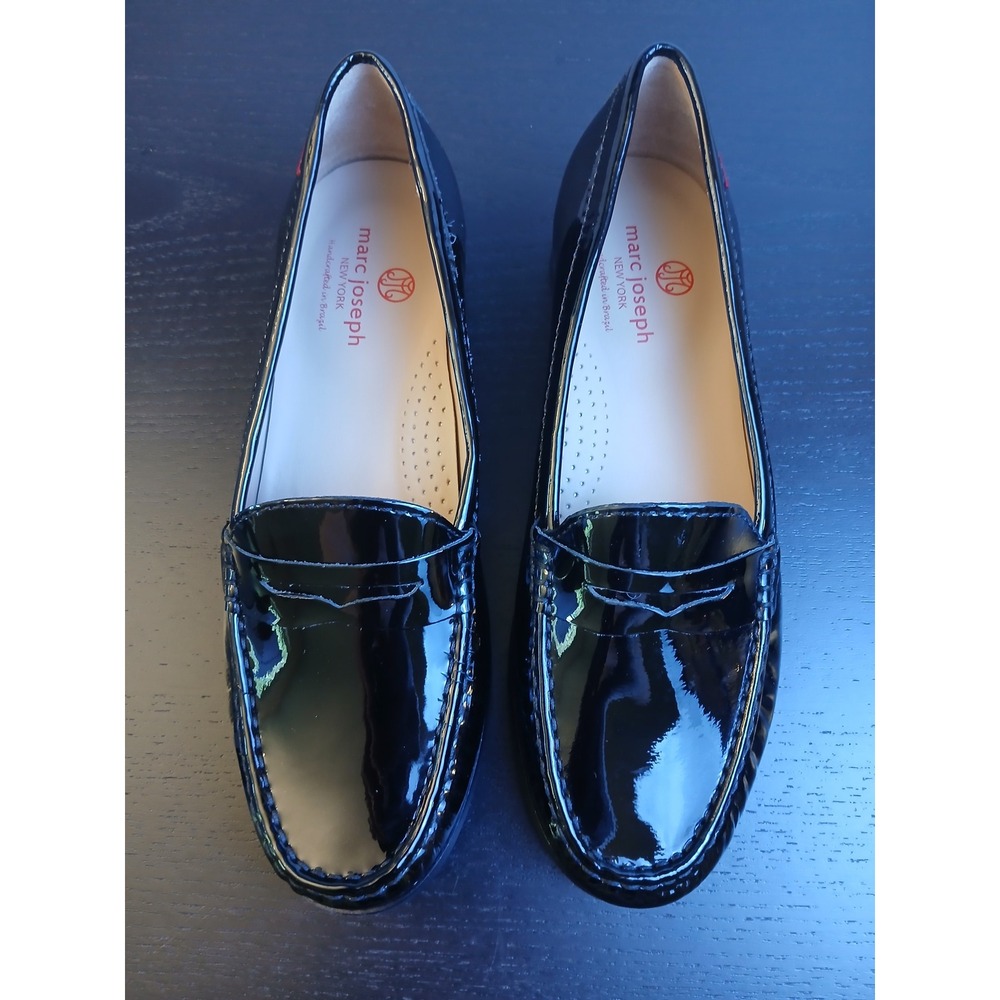 Marc Joseph New York Patent black Leather Loafers Size 9